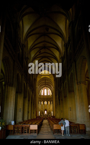 Intérieur de Cathédrale Notre Dame Coutances Normandie France Banque D'Images