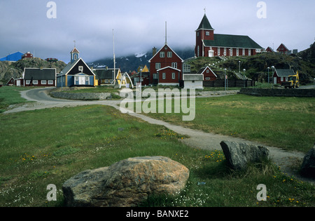 L'église et musée de Sisimiut Holsteinborg (ouest du Groenland), Banque D'Images