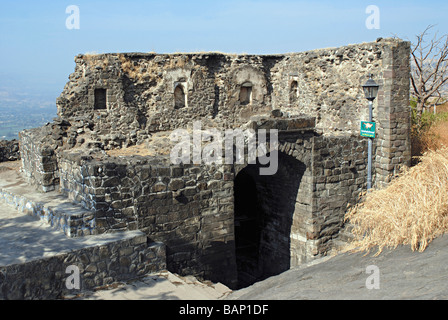 Shivneri Fort. (Junnar, Dist. Pune) gate n° 5. Mina Darwaza. Banque D'Images