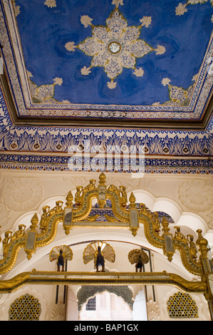 Les intérieurs de un fort, Jhanki Mahal, Fort Mehrangarh, Jodhpur, Rajasthan, India Banque D'Images