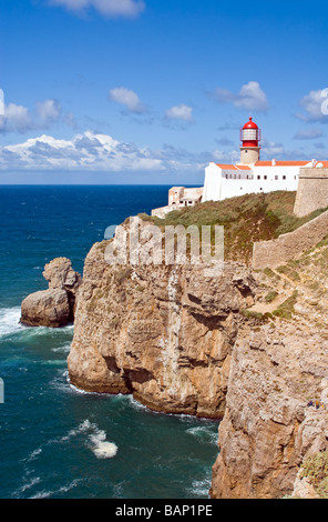 Le phare de Cap St Vincent, Algarve, Portugal Banque D'Images