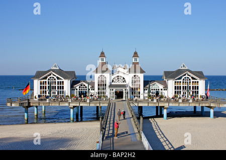 Jetée de Sellin, Spa Ruegen Island, Western-Pomerania Mecklenburg, Allemagne du Nord Banque D'Images