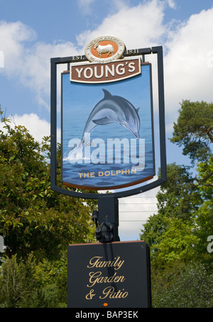 Le Dolphin enseigne de pub Betchworth Surrey Uk signe Banque D'Images
