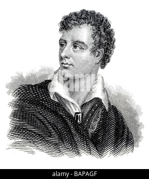 George Gordon Noel Byron, 6e baron Byron de Rochdale, 22. Janvier 1788 à Londres - 19. Avril 1824 à Messolongi Banque D'Images