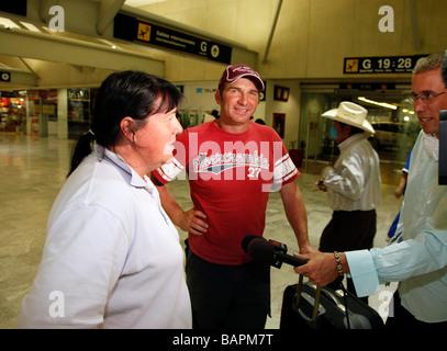 L'aéroport de Mexico au cours de la pandémie de grippe porcine Banque D'Images