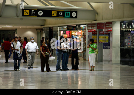 L'aéroport de Mexico au cours de la pandémie de grippe porcine Banque D'Images