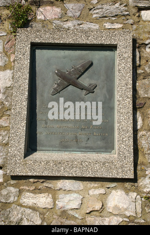 Plaque de reconnaissance aux gens de Plymouth de la Royal Australian Air Force, Plymouth, Devon, UK Banque D'Images