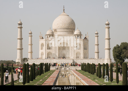 Au Taj Mahal, Inde Banque D'Images