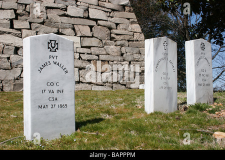 La guerre civile au cimetière pierres tombales Hollywood,Richmond VA Banque D'Images