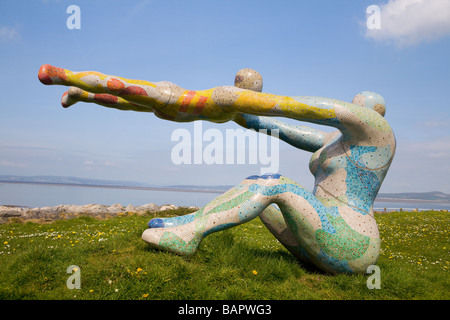 La mère et l'enfant Sculpture à Morecambe Banque D'Images