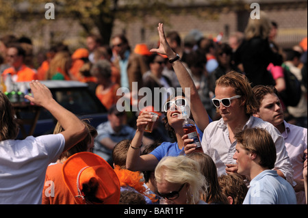 Queens Day ou en néerlandais Koninginnedag le 30 avril 2009 à Amsterdam Hollande Pays-Bas Banque D'Images