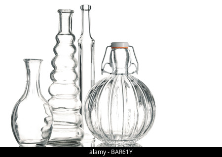 Bouteilles en verre vide, close-up Banque D'Images