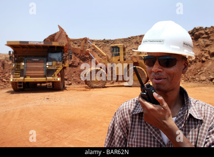 Mine de bauxite à Sangaredi, Guinée, Afrique de l'Ouest Banque D'Images