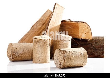 Briquettes Bois, close-up Banque D'Images