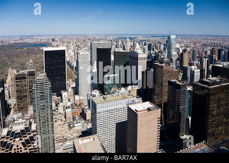 Ariel vue nord est au-dessus de New York avec la Trump Tower au États-Unis d'Amérique Banque D'Images