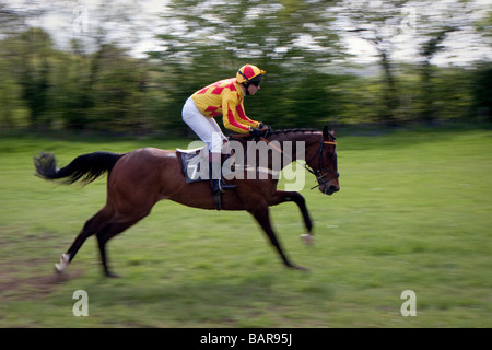 Point à l'autre course à cheval Surrey Godstone Banque D'Images