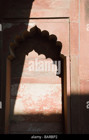 Alcôve dans un fort, fort d'Agra, Agra, Uttar Pradesh, Inde Banque D'Images