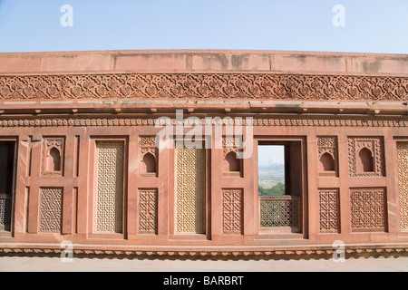 Porte d'un fort, Jahangiri Mahal, Fort d'Agra, Agra, Uttar Pradesh, Inde Banque D'Images