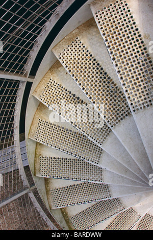 Escalier spirale blanc fait de voler vu de dessus Banque D'Images