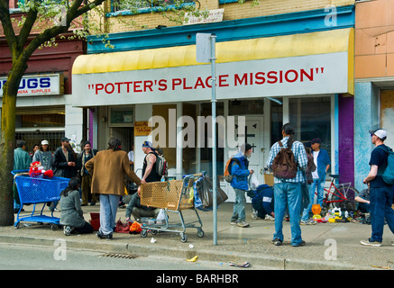 La pauvreté Hastings Street East Vancouver Banque D'Images