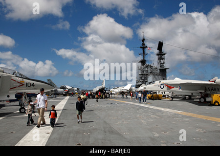 Poste de pilotage de l'USS Midway Aircraft Carrier museum embarcadero San Diego California usa Banque D'Images