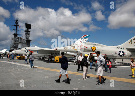 Poste de pilotage de l'USS Midway Aircraft Carrier museum embarcadero San Diego California usa Banque D'Images