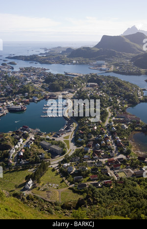 Svolvær (vue à partir du chemin de la chèvre), Austvågøy Svolvær Lofoten, Nordland, Norvège, Scandinavie, Europe Banque D'Images