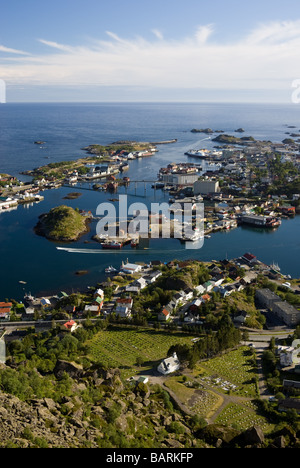 Svolvaer - vue de chemin d'accès à l'Svolvær (chèvre), Austvågøy Svolvaergeita, Lofoten, Nordland, Norvège, Scandinavie, Europe Banque D'Images