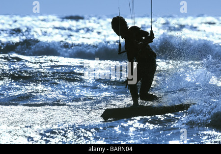 Kite boarder en action Banque D'Images