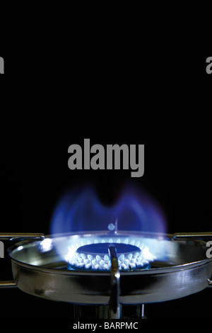 Flamme d'une cuisinière à gaz, close-up Banque D'Images