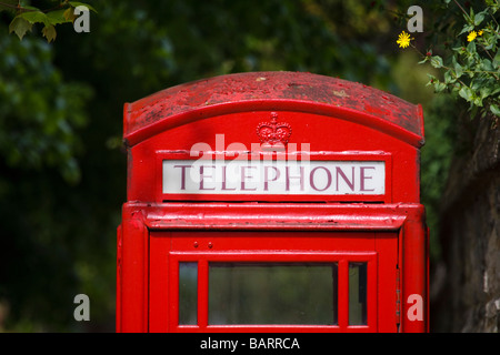 La boîte de téléphone rouge Banque D'Images