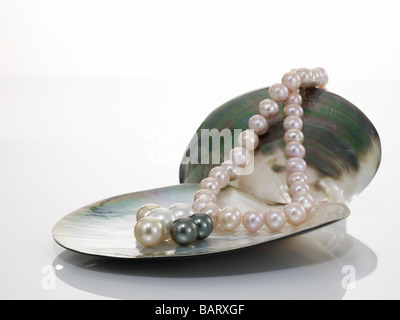 Pendentif nacre et perle de la shell Banque D'Images