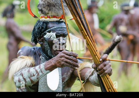 Le chef de Mabel Yali Dani tribe Papua Indonesia Banque D'Images