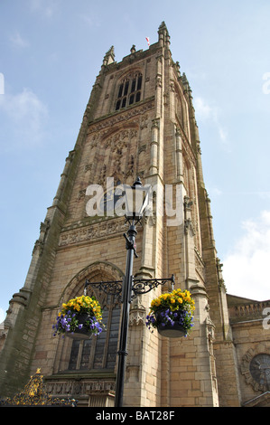 La cathédrale de Derby, porte de fer, Derby, Derbyshire, Angleterre, Royaume-Uni Banque D'Images