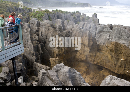 Pancake Rocks Punakaiki ile sud Nouvelle Zelande Banque D'Images