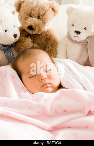 Portrait of baby girl sleeping Banque D'Images