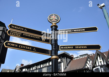 Panneau de rue, Chesterfield, Derbyshire, Angleterre, Royaume-Uni Banque D'Images