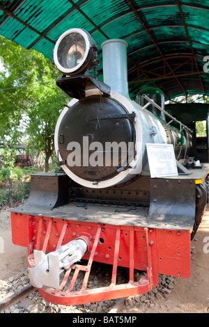 Le vieux train à vapeur du Chemin de fer de Mysore, Karnataka, Inde Banque D'Images