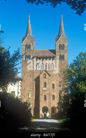 Église de château près de Corvey Hoexter dans la Weser Hills en Allemagne Banque D'Images