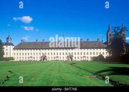 Château près de Corvey Hoexter dans la Weser Hills en Allemagne Banque D'Images