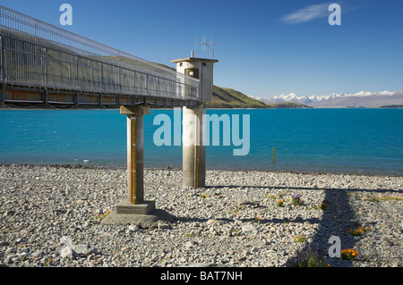 Niveau bas du lac Le lac Tekapo Mackenzie Country ile sud Nouvelle Zelande Banque D'Images