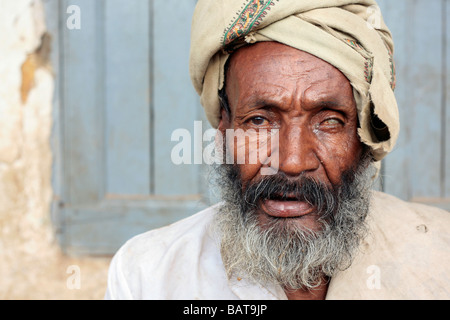 Portrait d'un homme borgne à Harar en Ethiopie Banque D'Images