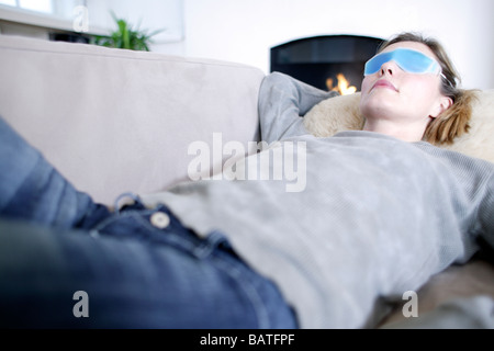 Masque gel contour des yeux. Ces masques sont utilisés comme une forme de thérapie en température beautytreatments. Banque D'Images