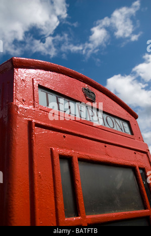 Cabine téléphonique rouge en Angleterre Rawtenstall Banque D'Images