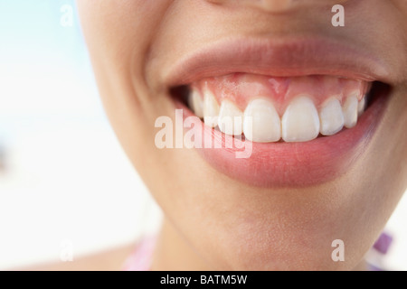 Close up of woman's smiling bouche Banque D'Images