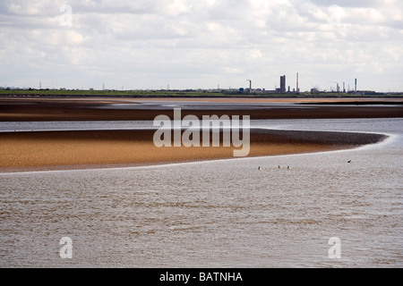 L'estuaire de la rivière Mersey, Widnes, Cheshire, Royaume-Uni Banque D'Images