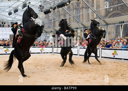 En dressage Albert Square Manchester UK Banque D'Images