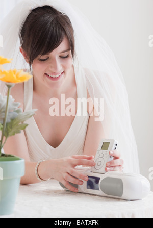 Haut-parleurs stéréo de bride, studio shot Banque D'Images