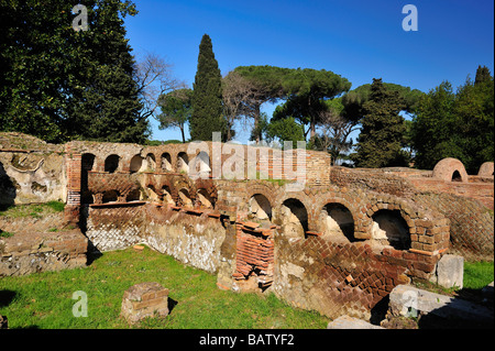 Via delle tombe, Ostia Antica, Province de Rome, Latium, Italie Banque D'Images