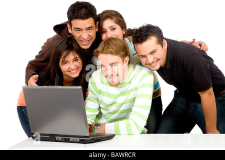 Groupe d'étudiants heureux Banque D'Images